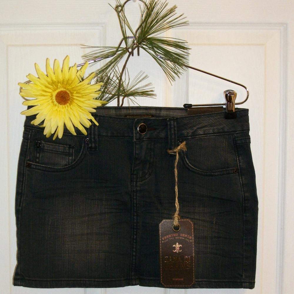 Zana Di Blue Stretch Denim Mini Skirt NWT